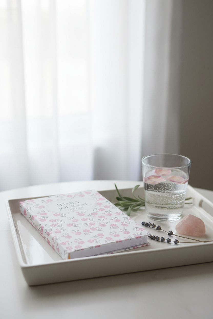 QuietZen Daily Journal — Floral Hardcover Lined Notebook for Women
