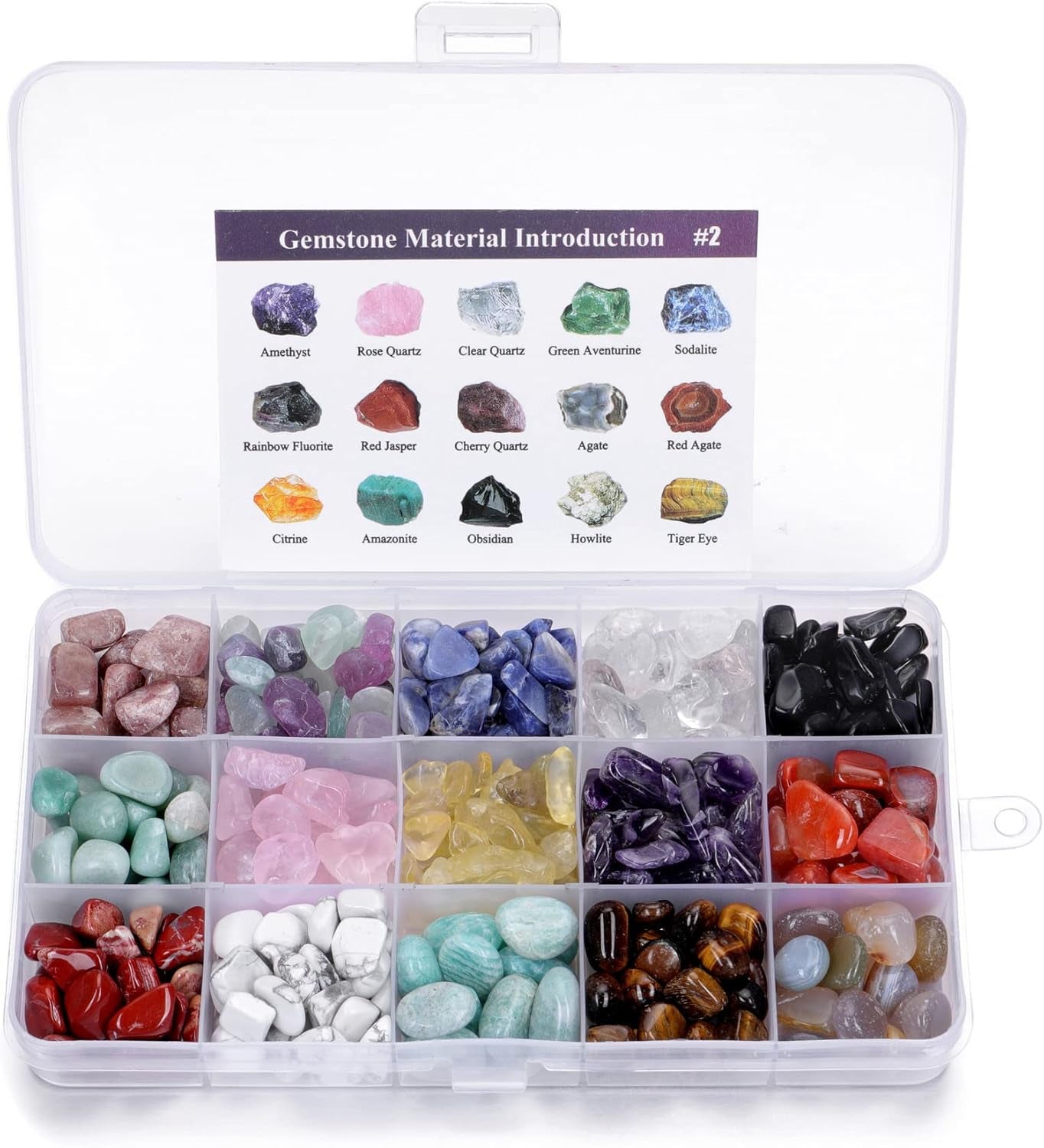 Discover 15 Unique Assorted Tumbled Stones and Crystals - Polished Gemstones for Wicca, Reiki, and Chakra Healing - Perfect Gift for Meditation and Home Decor