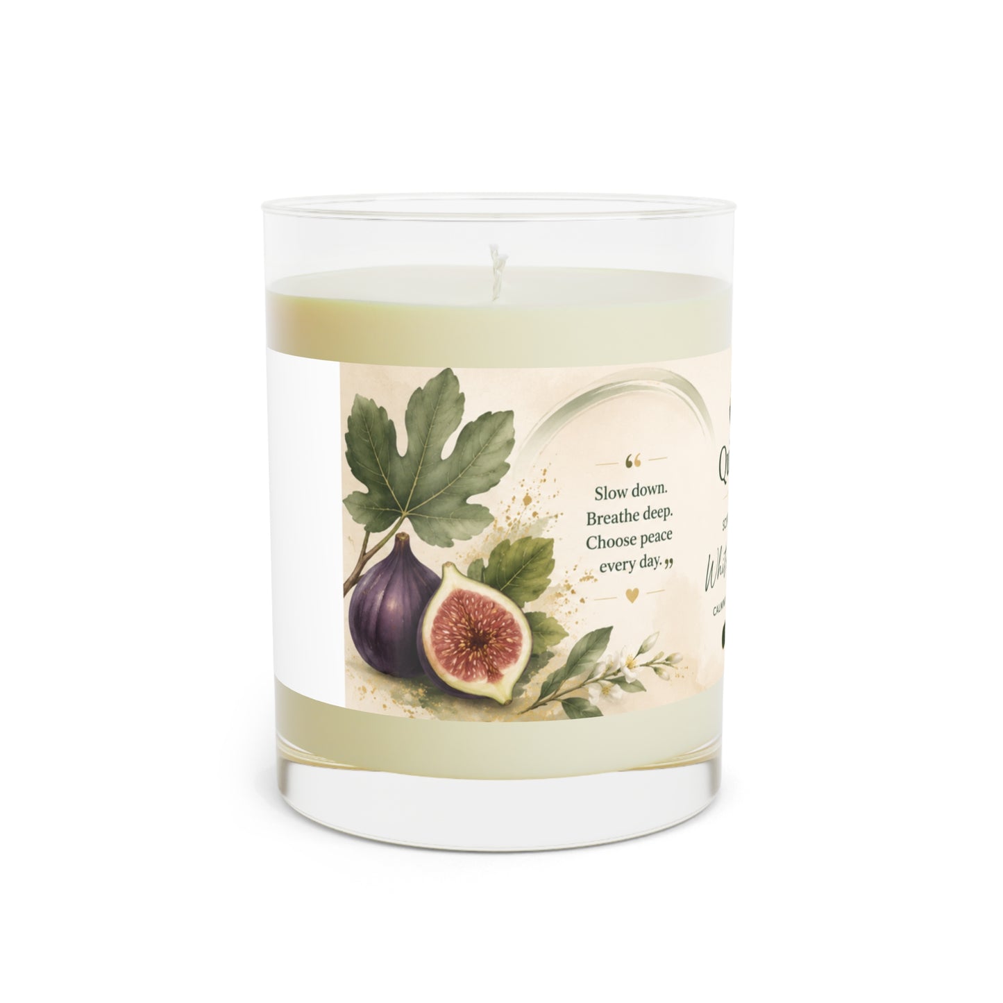 Scented Candle — Calming Blue Floral Glass Jar (11 oz)