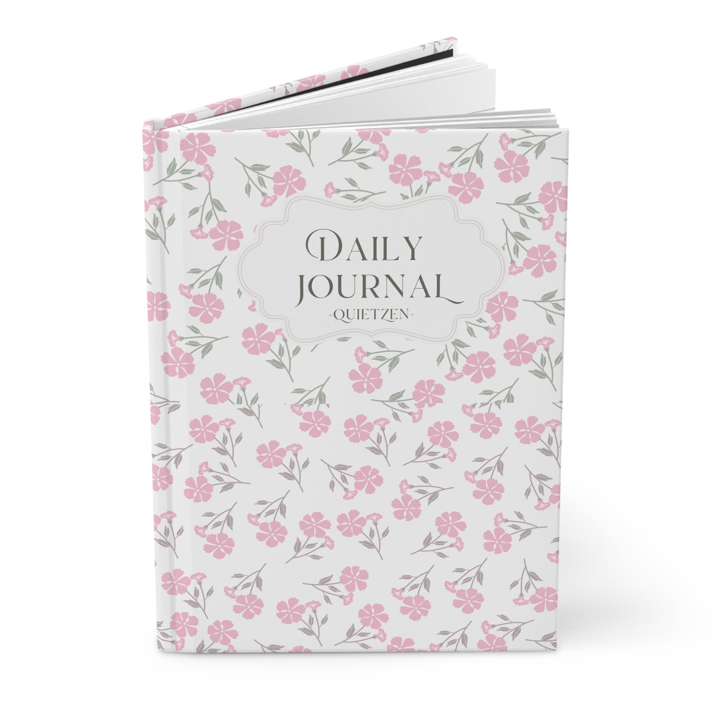 QuietZen Daily Journal — Floral Hardcover Lined Notebook for Women
