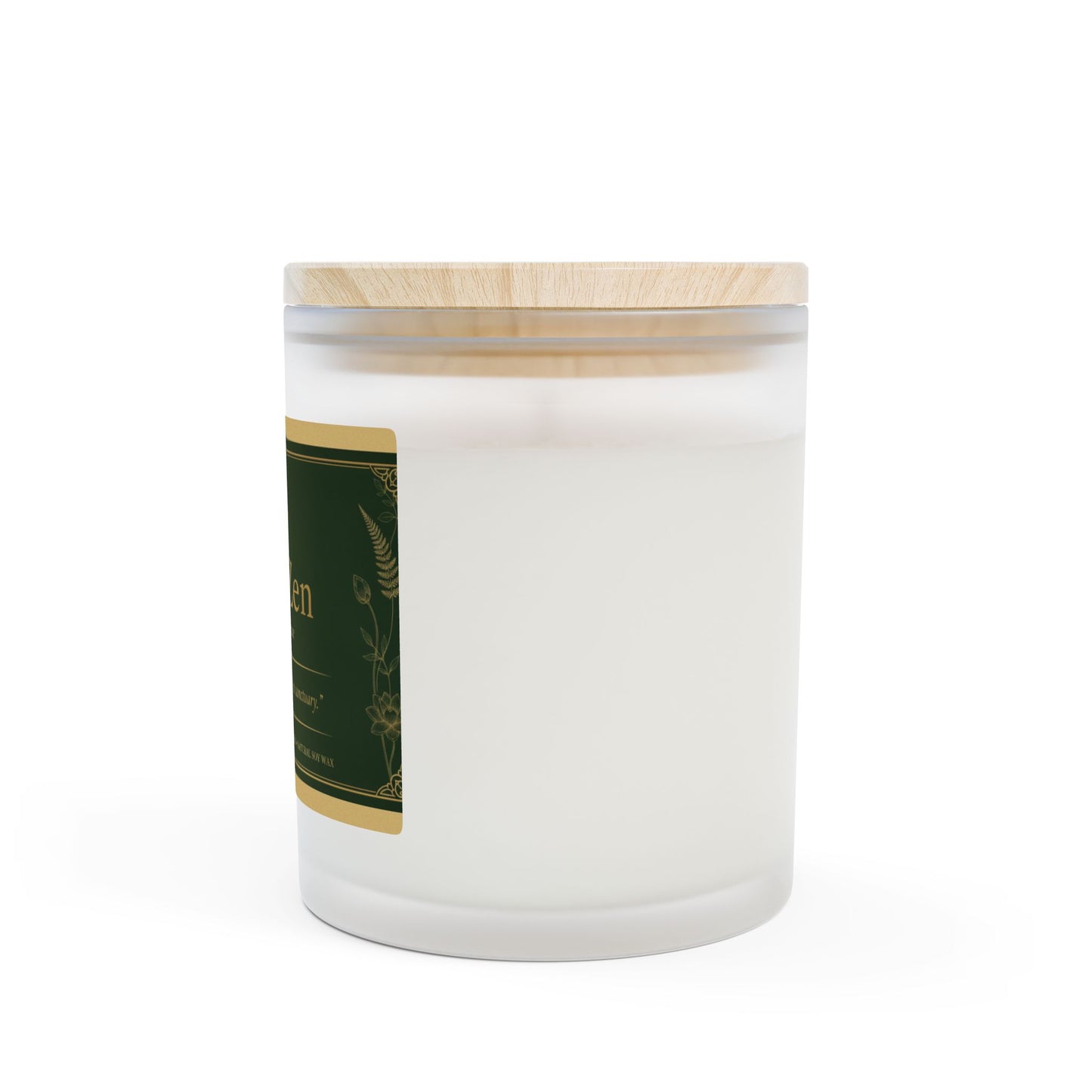 QuietZen Frosted Glass Scented Candle — Coconut Soy Wooden Wick | 8 Calming Scents