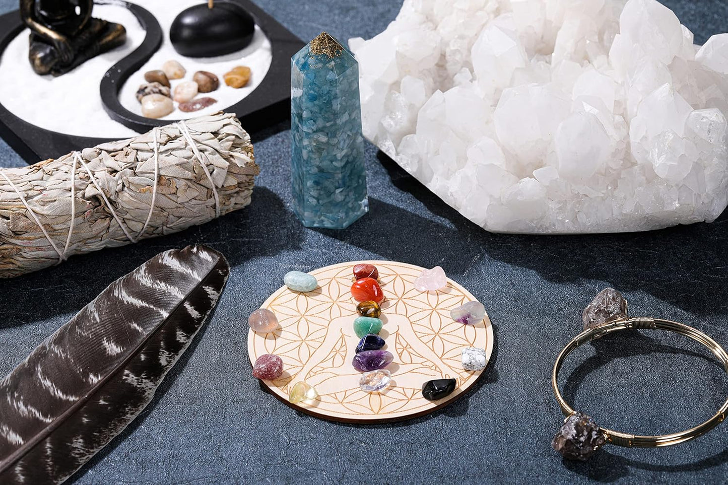 Discover 15 Unique Assorted Tumbled Stones and Crystals - Polished Gemstones for Wicca, Reiki, and Chakra Healing - Perfect Gift for Meditation and Home Decor
