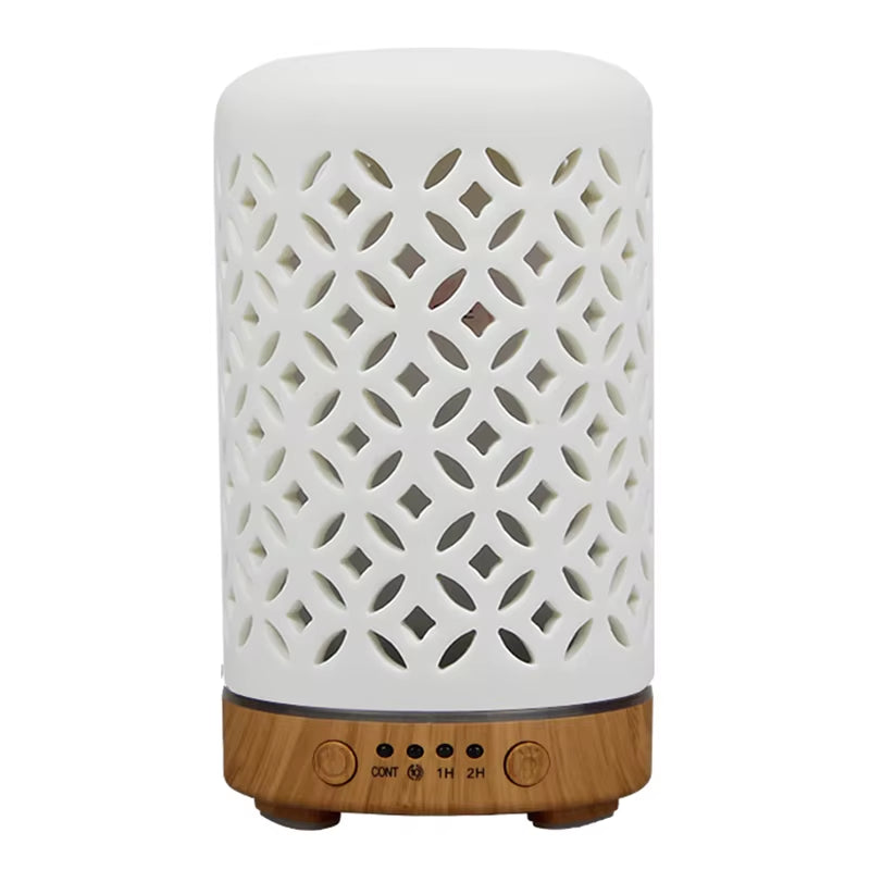 Aroma Diffuser Ceramic Copper Coin Desktop Ultrasonic Perfume Diffuser Air Humidifier Smart Home Appliances with LED Night Light