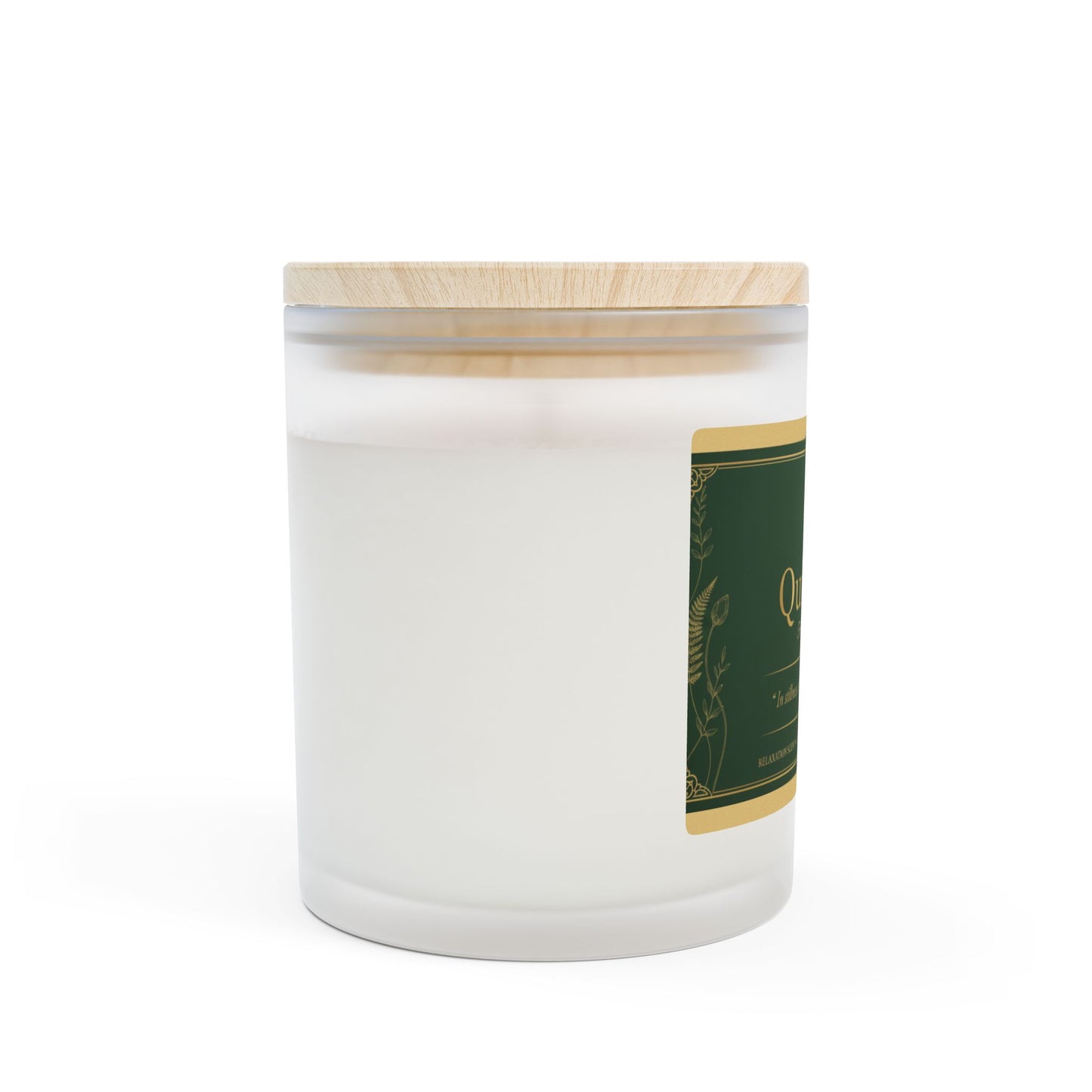 QuietZen Frosted Glass Scented Candle — Coconut Soy Wooden Wick | 8 Calming Scents