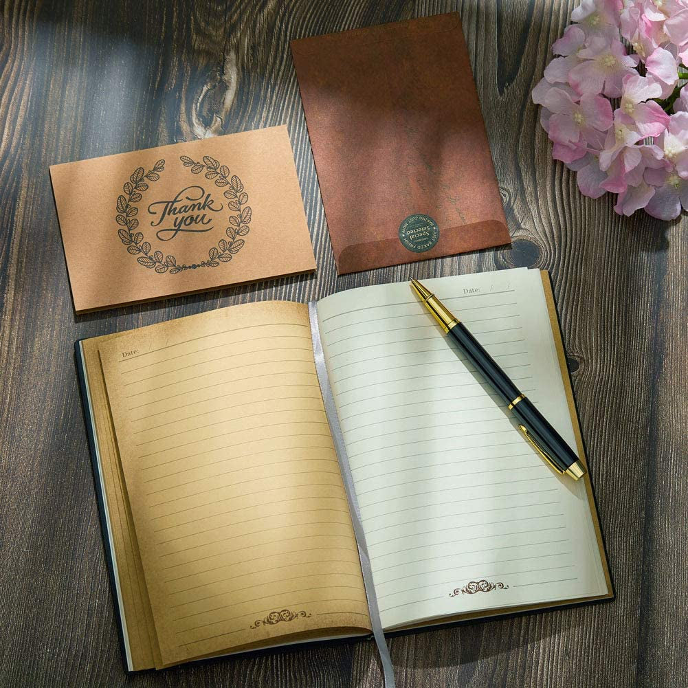 Embossed Leather Journal Writing Notebook - Antique Handmade Leather Daily Notepad Sketchbook, Travel Diary & Notebooks to Write In, Phoenix Gift for Men & Women, with Golden Classic Pen, (Bronze)