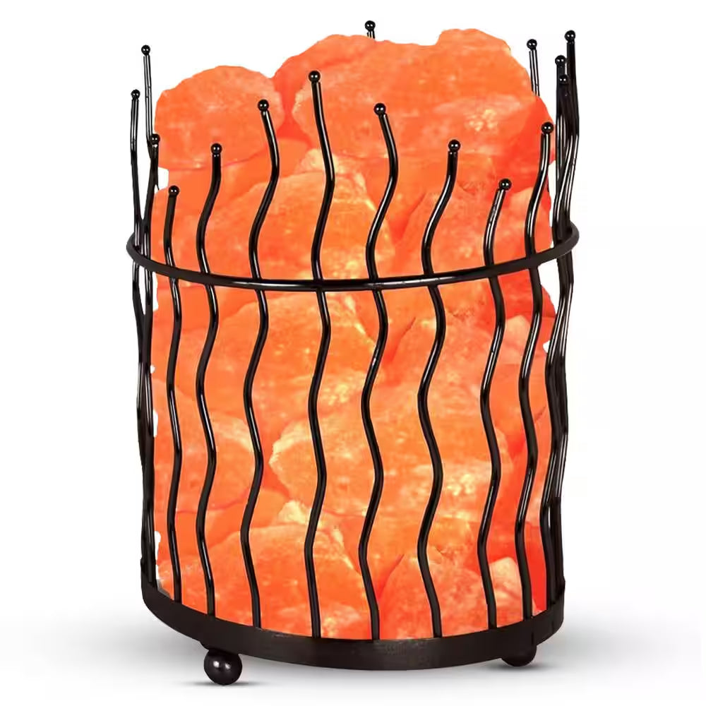 Enchanting Himalayan Glow Pillar Style Basket Salt Lamp - Transform Your Space with Rustic Elegance
