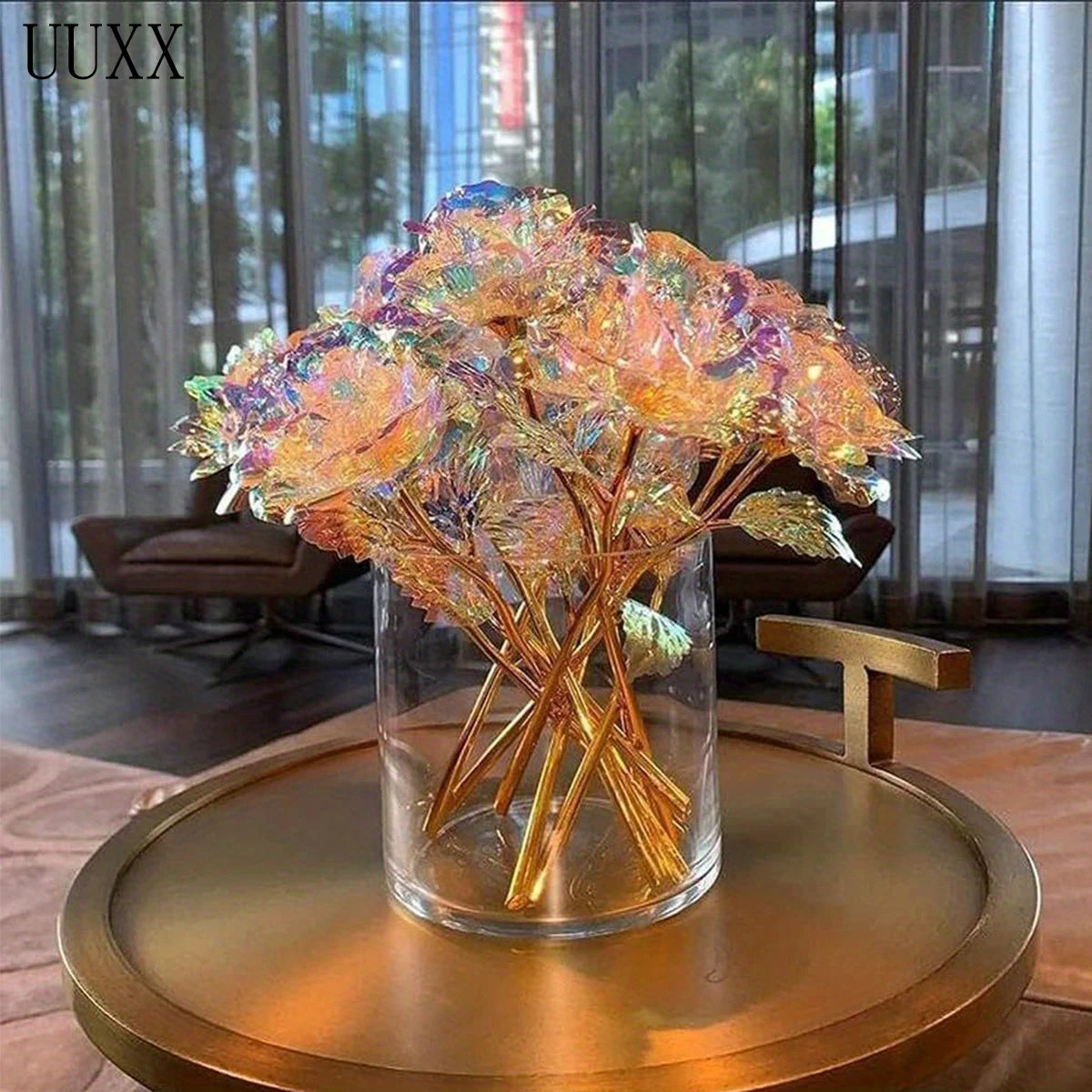 UUXX 30PCS Colorful Rose 9.4In Artificial Forever Rose Flower Romantic Gifts Eternal Roses Gifts for Girlfriend Wife Women Girls