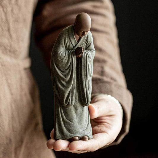 Elegant 5.9" Buddha Statue - Modern Zen Monk Figurine for Home Decor