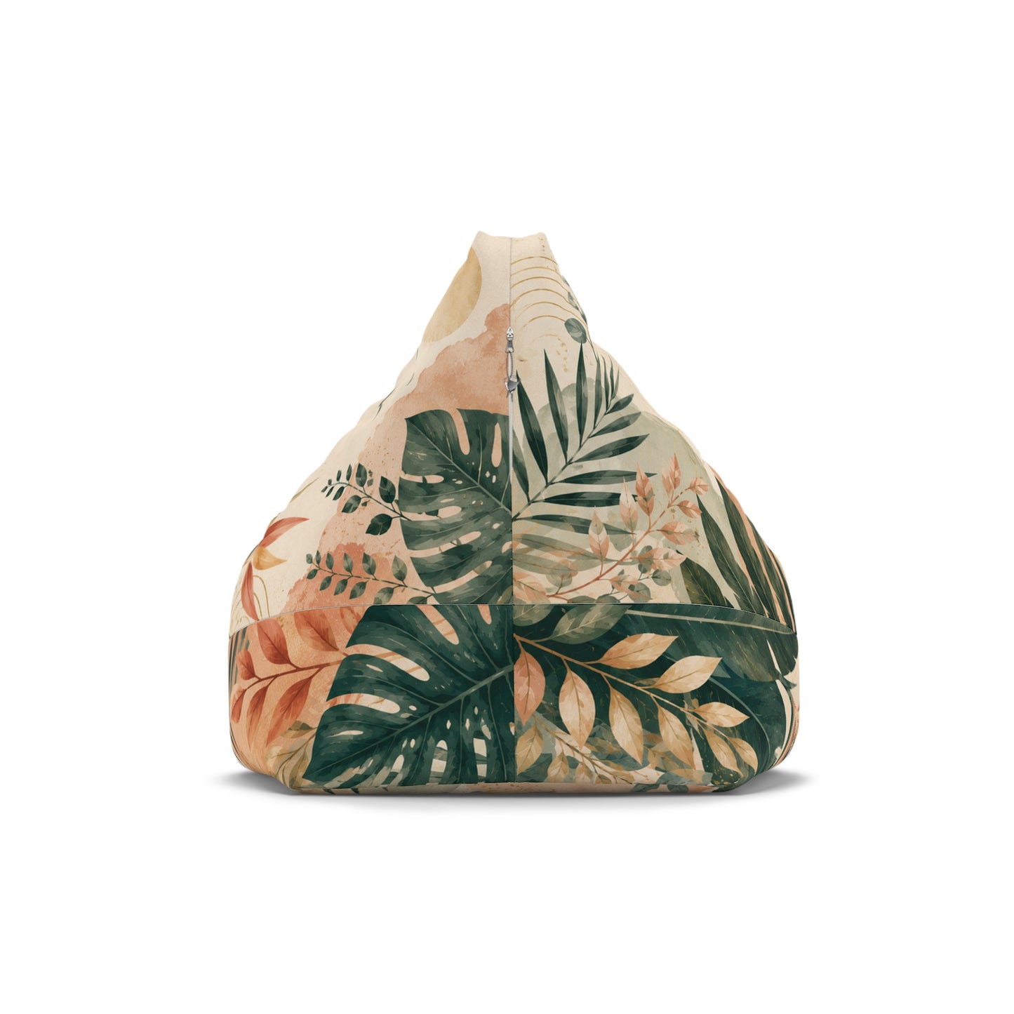 QuietZen Floral Bean Bag Cover — Tropical Leaf Meditation Chair Slipcover
