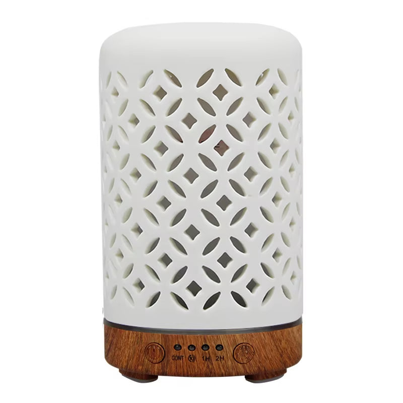 Aroma Diffuser Ceramic Copper Coin Desktop Ultrasonic Perfume Diffuser Air Humidifier Smart Home Appliances with LED Night Light