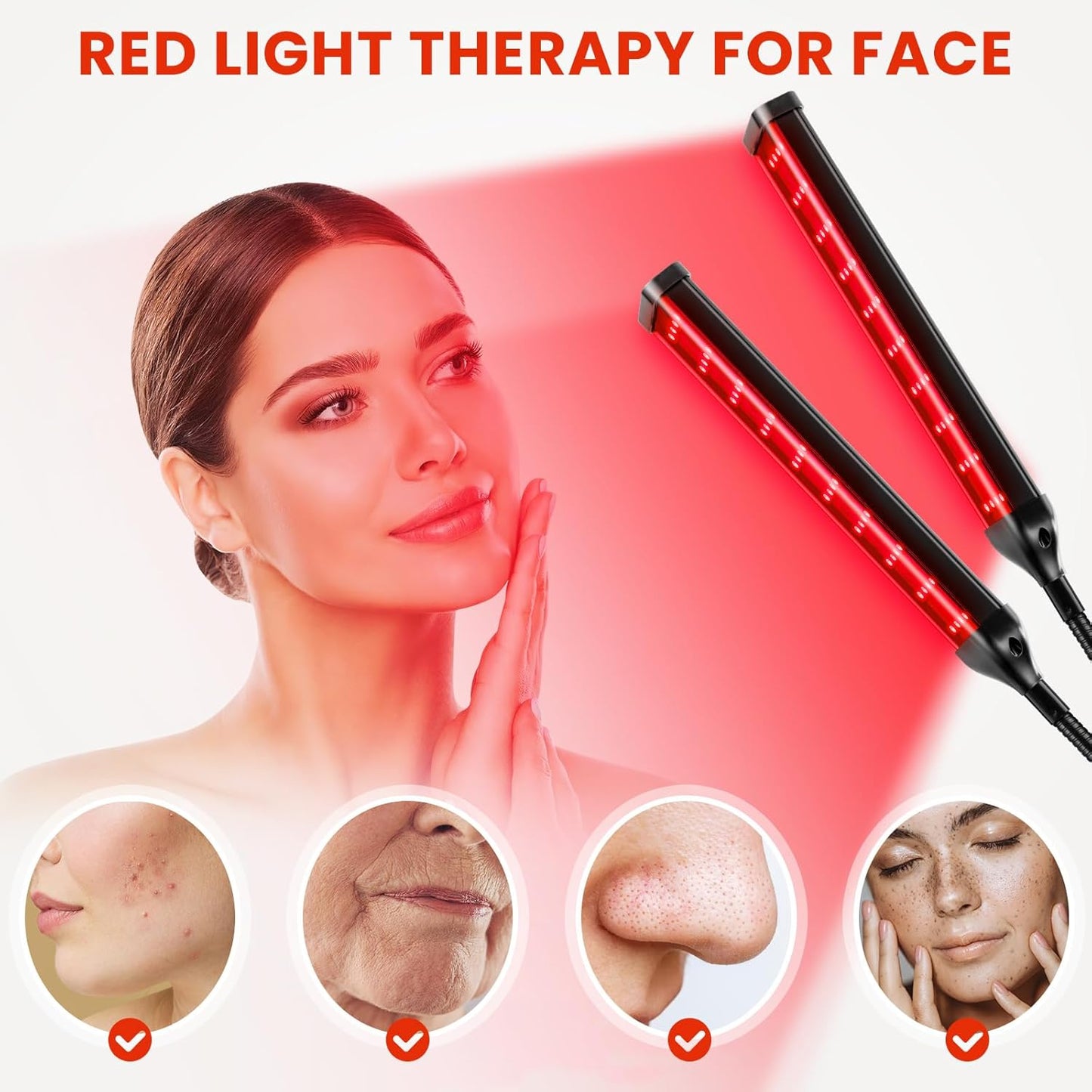 Transform Your Wellness Routine with the Viconor 4-Head Red Light Therapy Lamp – Adjustable Stand for Comprehensive Skin and Pain Relief