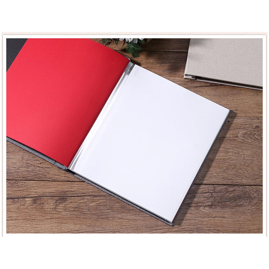 16 Inch Linen DIY Photo Album Photos Books Sticky Handcraft Albums Scrapbooking Memory Book for Brown/Black Page