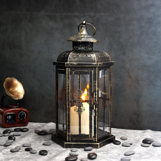 Vintage Nordic Candle Holder Lanterns Metal Hanging Lantern Iron Lantern Decorative Lanterns Home Decor Wedding Room Decoration