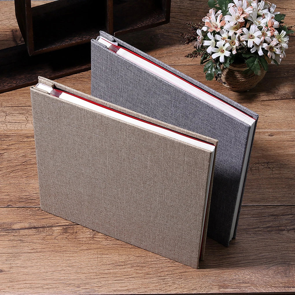 16 Inch Linen DIY Photo Album Photos Books Sticky Handcraft Albums Scrapbooking Memory Book for Brown/Black Page