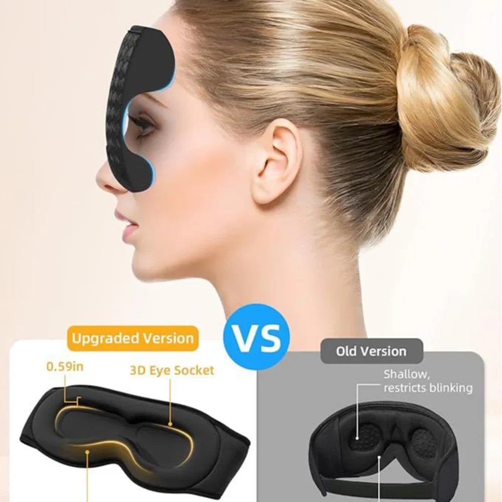 3D Sleep Mask with Bluetooth Headphones and Built-In HD Speakers for Enhanced Relaxation