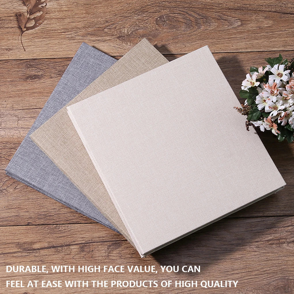 16 Inch Linen DIY Photo Album Photos Books Sticky Handcraft Albums Scrapbooking Memory Book for Brown/Black Page