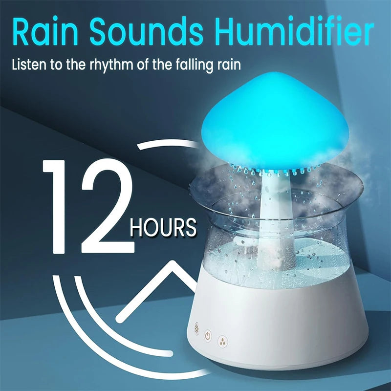 Rain Cloud Electric Air Humidifier and Aroma Diffuser with Colorful Night Light - 300ml Capacity for Home Use and Gifting