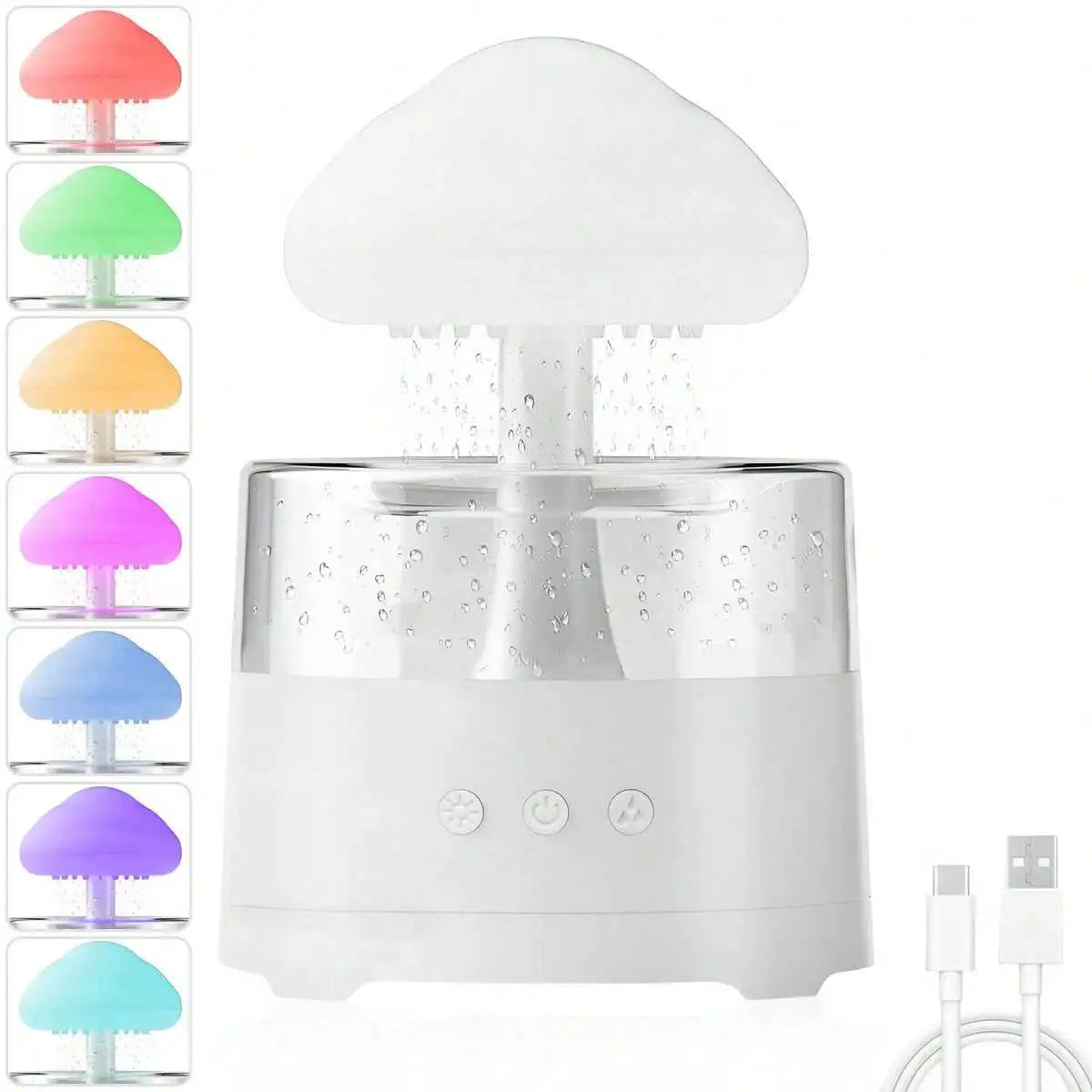Mushroom Cloud with Atomizing Diffuser Humidifier Aromatherapy Diffuser Colorful Gradient Lighting Atmosphere Night Light