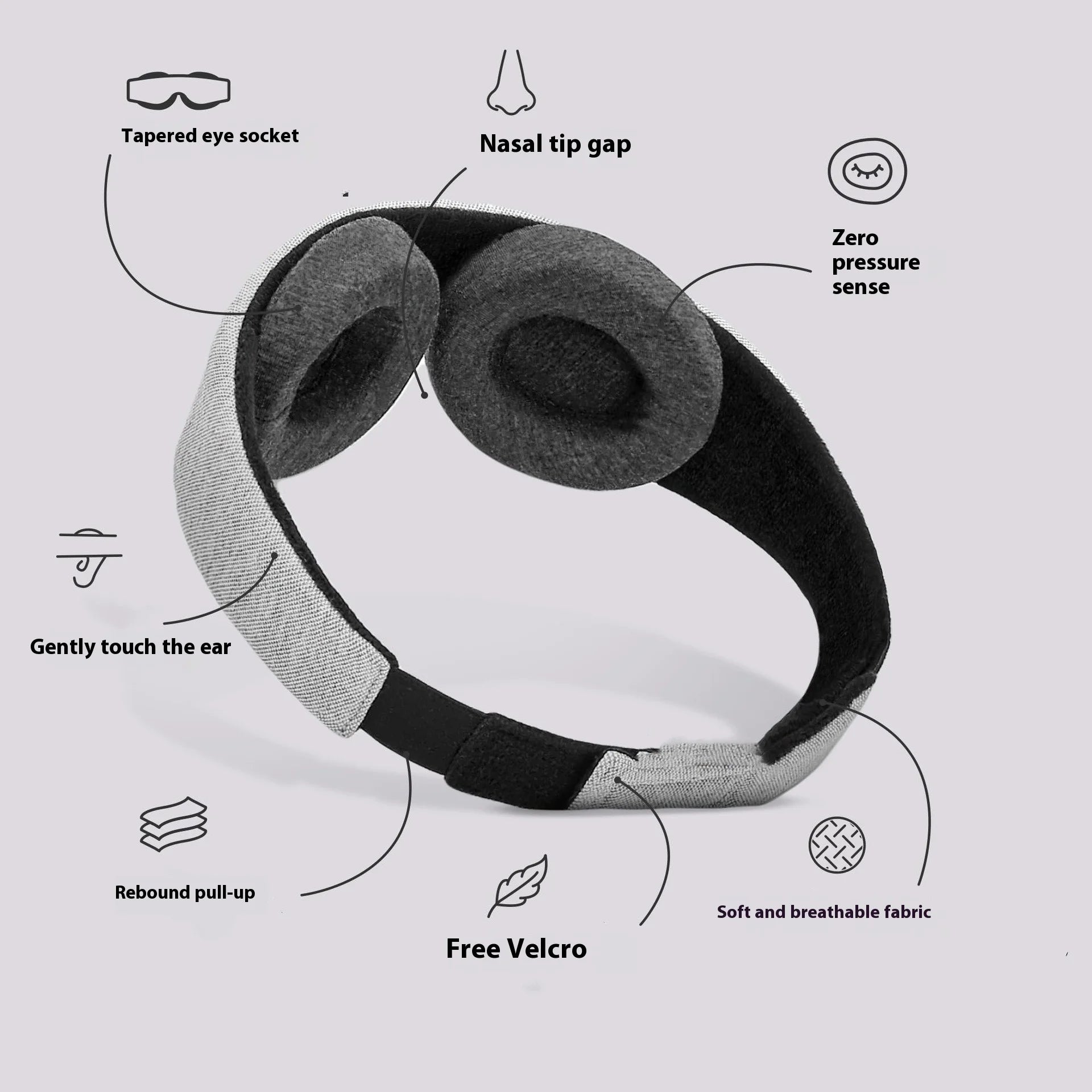 100% Blackout and Zero Eye Pressure Sleep Mask Comfortable and Adjustable Perfect for Sleeping 3D Sleep Mask for Women and Men