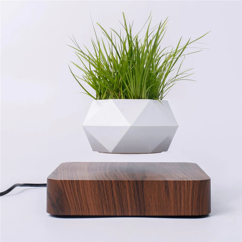 New Magnetic Levitation Floating Plant Pot Levitating Air Bonsai Pot Rotation Flower Pot Office Home Decoration Gifts