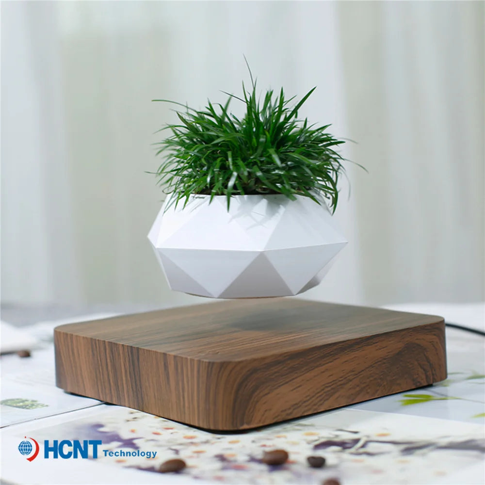 New Magnetic Levitation Floating Plant Pot Levitating Air Bonsai Pot Rotation Flower Pot Office Home Decoration Gifts