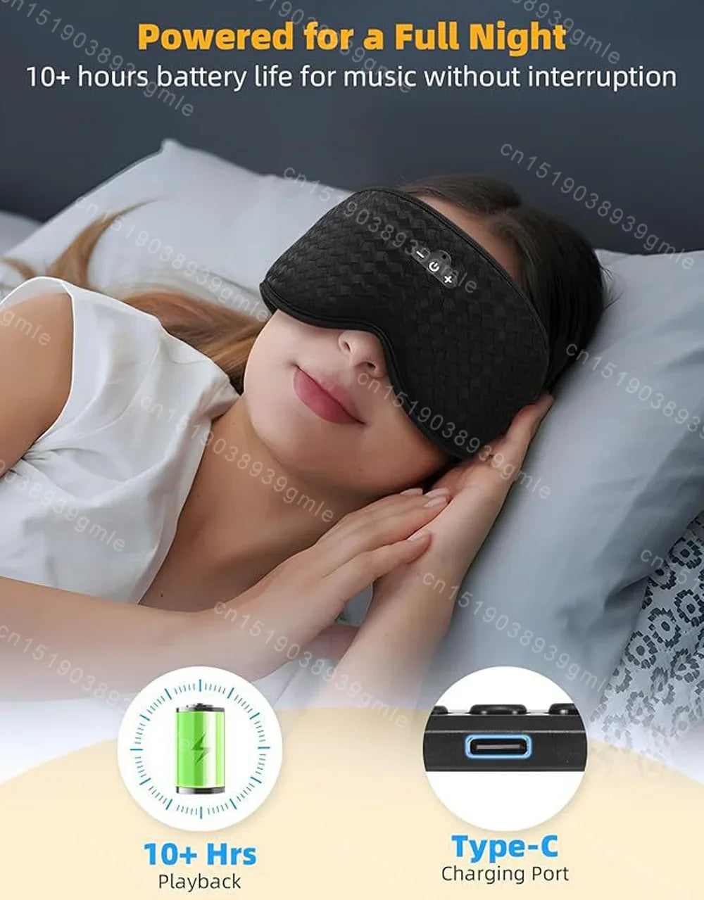 3D Sleep Mask with Bluetooth Headphones and Built-In HD Speakers for Enhanced Relaxation
