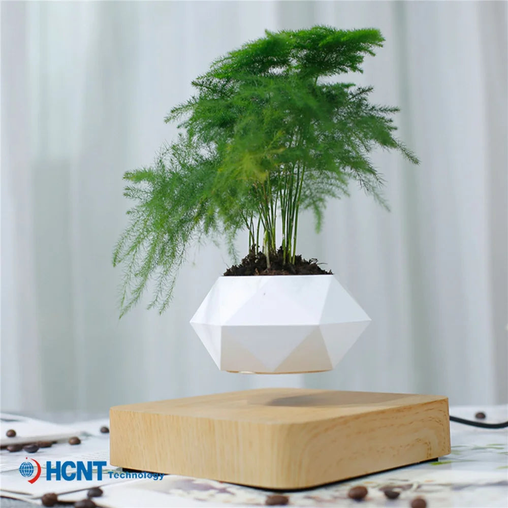 New Magnetic Levitation Floating Plant Pot Levitating Air Bonsai Pot Rotation Flower Pot Office Home Decoration Gifts