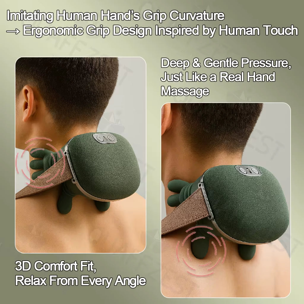 Bionic Finger Neck Shoulder Massager Wireless Neck Cervical Trapezius Kneading Massage Shawl Brushless Motor Neck Masajeador