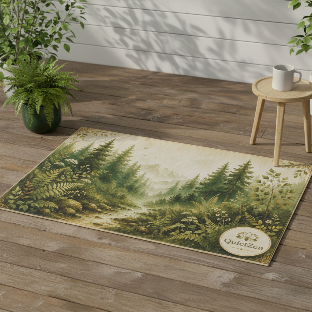 QuietZen Outdoor Rug — Soft Polyester Chenille Patio & Garden Rug for Outdoor Sanctuaries